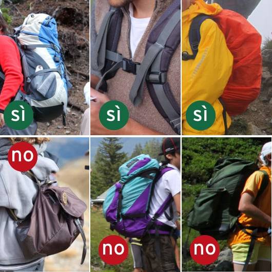 Equipaggiamento a confronto - zaini